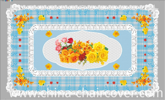Waterproof, Oilproof Feature PVC Printed Transparent Tablecloth of Independent Design 90*145cm (TJ 0023)